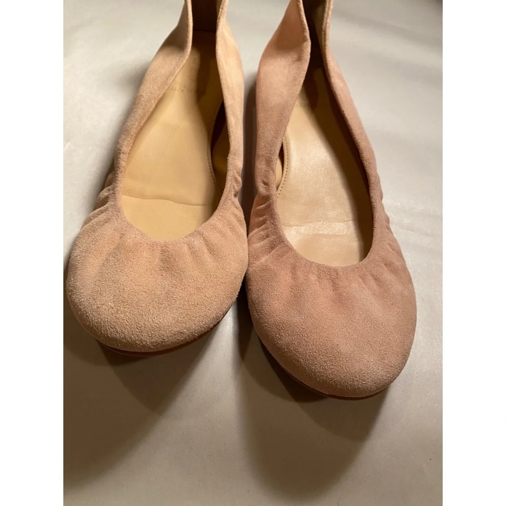 Pretty J Crew light pink suede Cece ballet flats, sz 10 - Picture 2 of 8